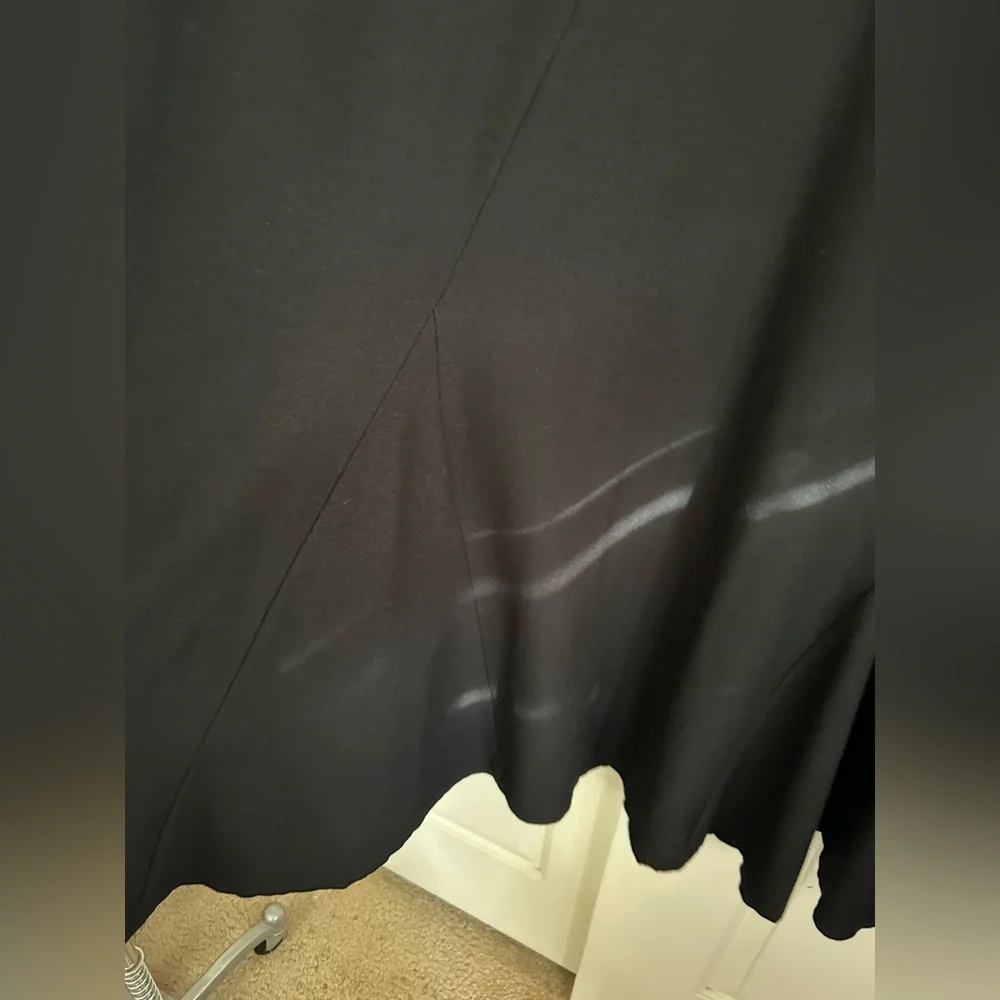 EILEEN FISHER Vintage A-Line Black Dress with Diamond Pattern Seams, Sz L - Picture 6 of 9